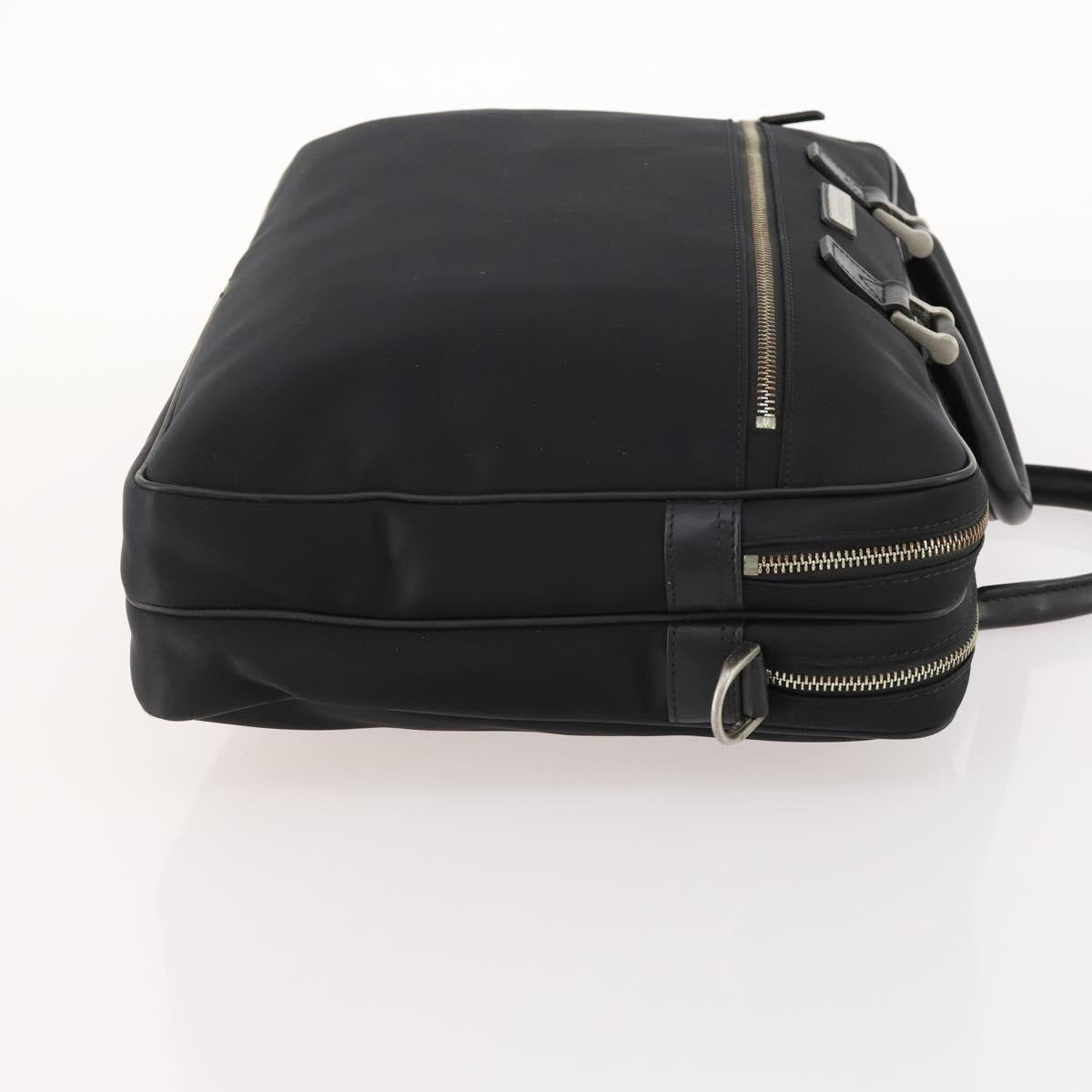 BURBERRY Business Bag Nylon Black Silver Auth ti3655