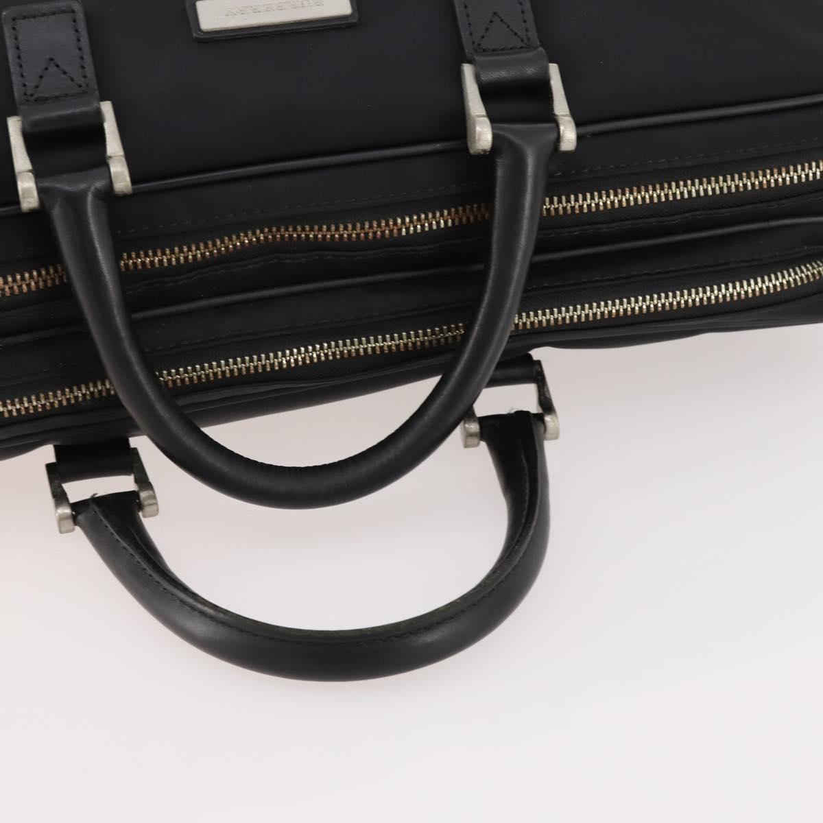 BURBERRY Business Bag Nylon Black Silver Auth ti3655