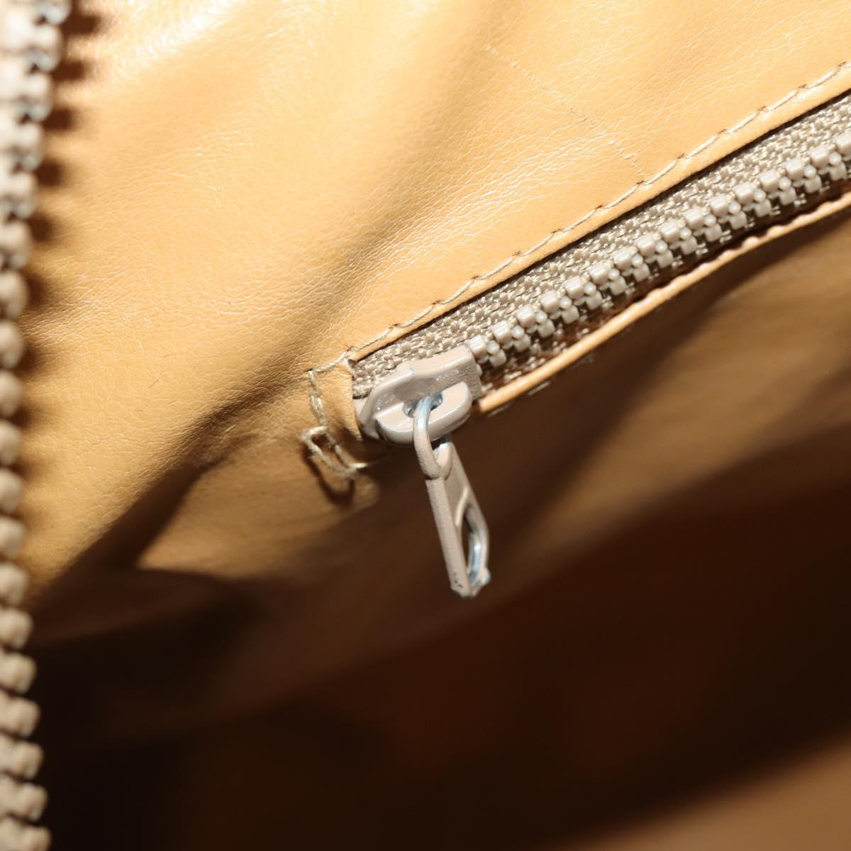 CELINE Macadam Canvas Boston Bag PVC Leather Brown Gold Auth ti3659