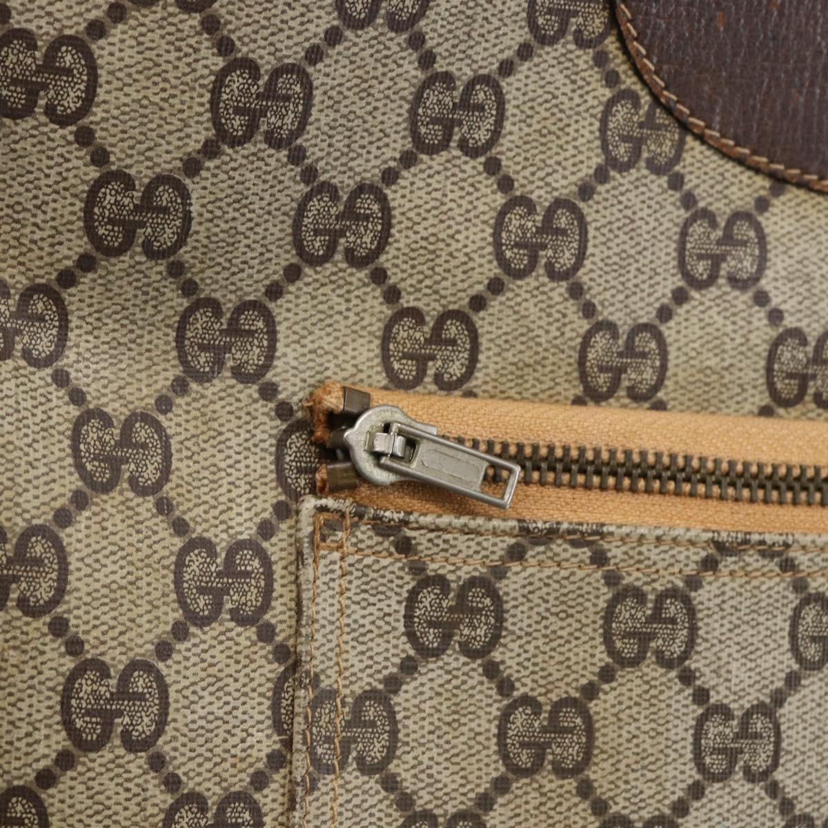 GUCCI GG Supreme Web Sherry Line Tote Bag PVC Beige Red Auth ti3662