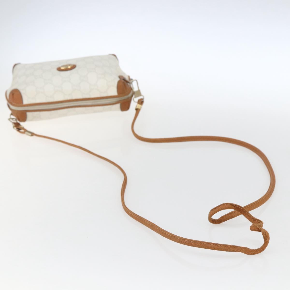 GUCCI GG Plus Supreme Shoulder Bag PVC Gold White Auth ti3663