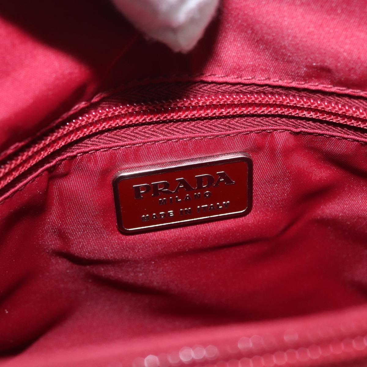 PRADA Hand Bag Nylon Red Auth ti3669