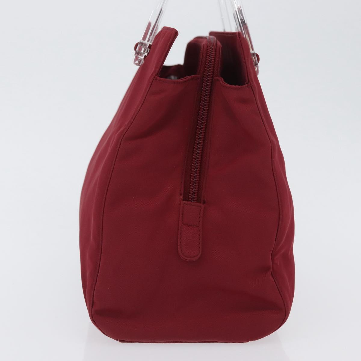 PRADA Hand Bag Nylon Red Auth ti3669