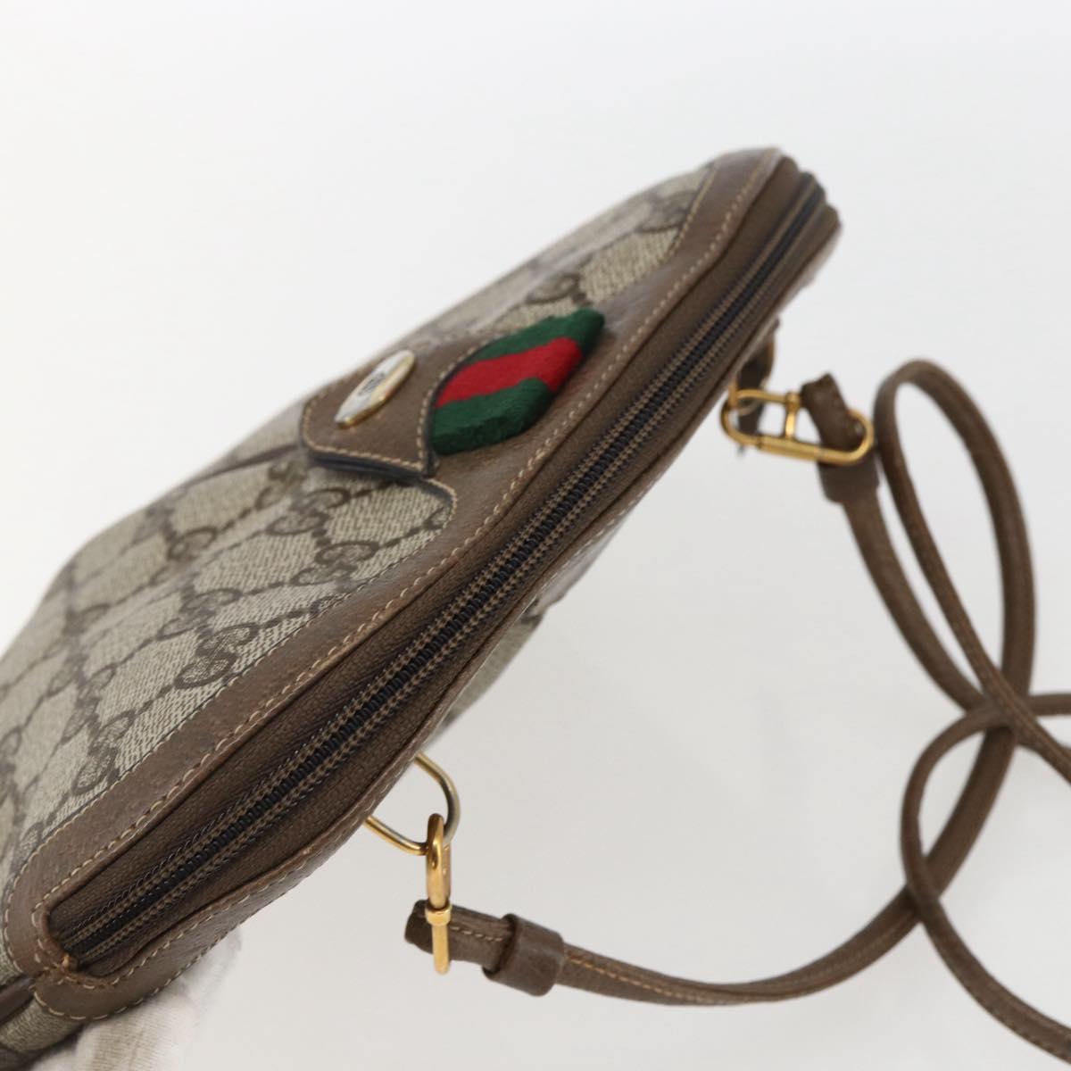 GUCCI GG Supreme Web Sherry Line Bag PVC Beige Red 904 02 047 Auth ti3671