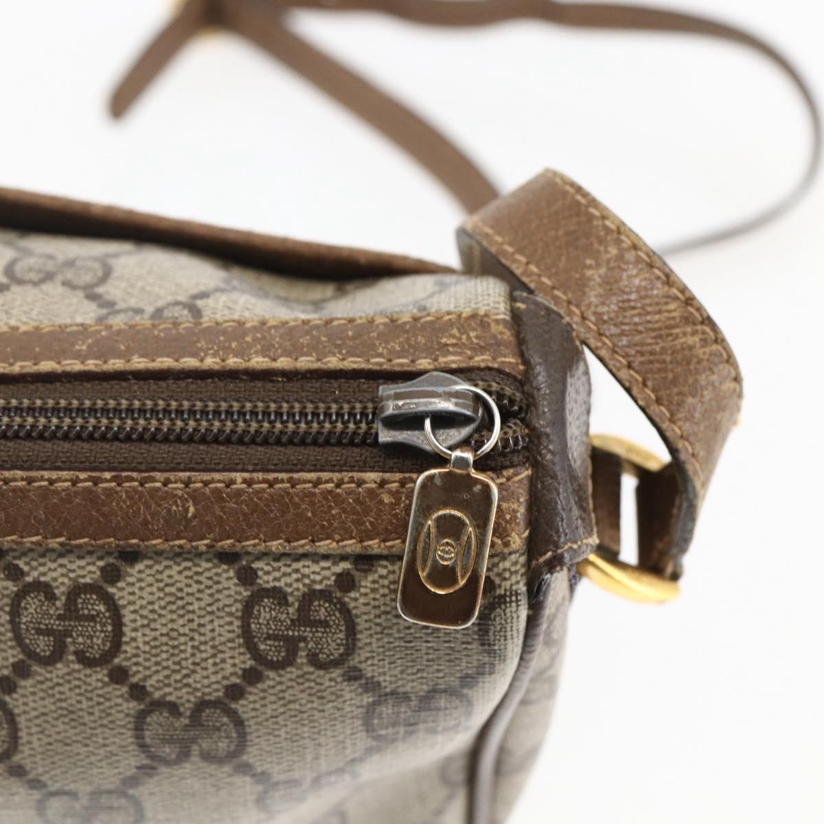 GUCCI GG Supreme Web Sherry Line Bag PVC Beige Red 89 02 032 Auth ti3672