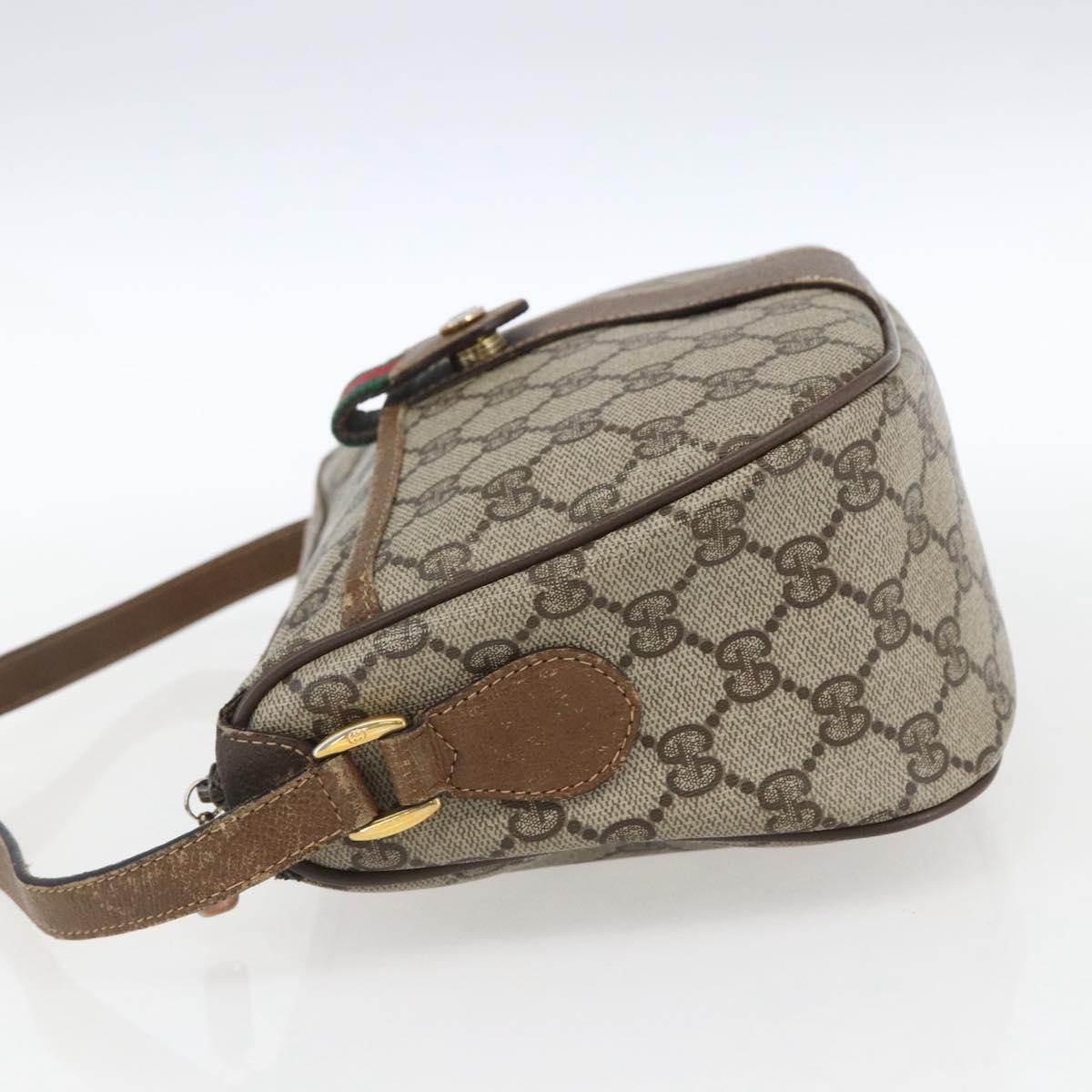 GUCCI GG Supreme Web Sherry Line Bag PVC Beige Red 89 02 032 Auth ti3672