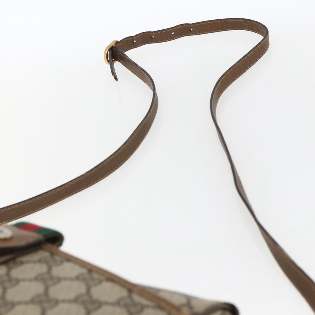 GUCCI GG Supreme Web Sherry Line Bag PVC Beige Red 89 02 032 Auth ti3672