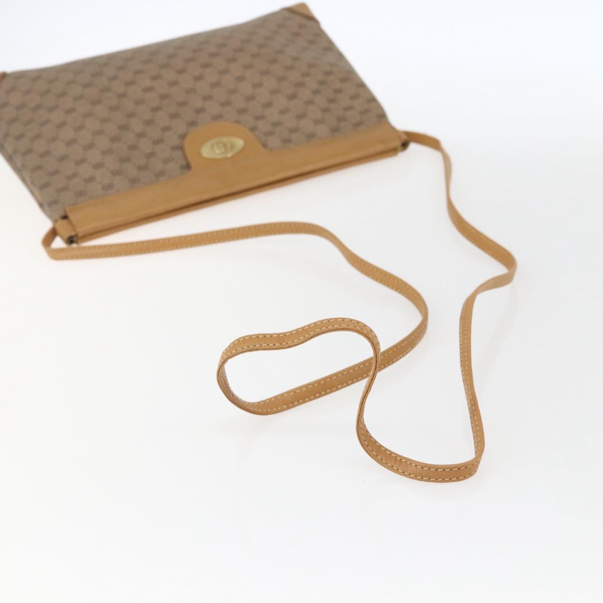 GUCCI Micro GG Supreme Shoulder Bag PVC Beige Gold Auth ti3673