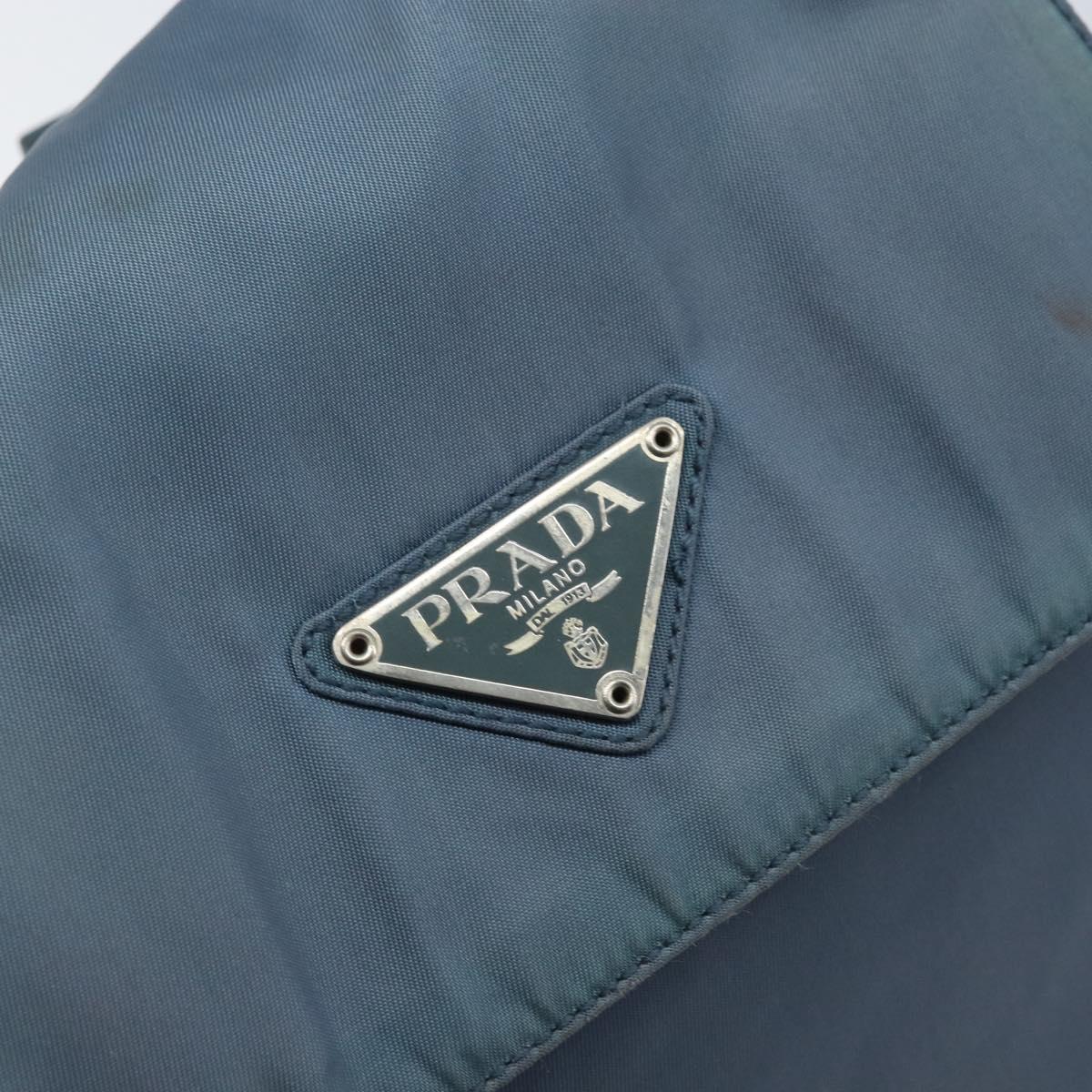 PRADA Backpack Nylon Baby Blue Silver Auth ti3674