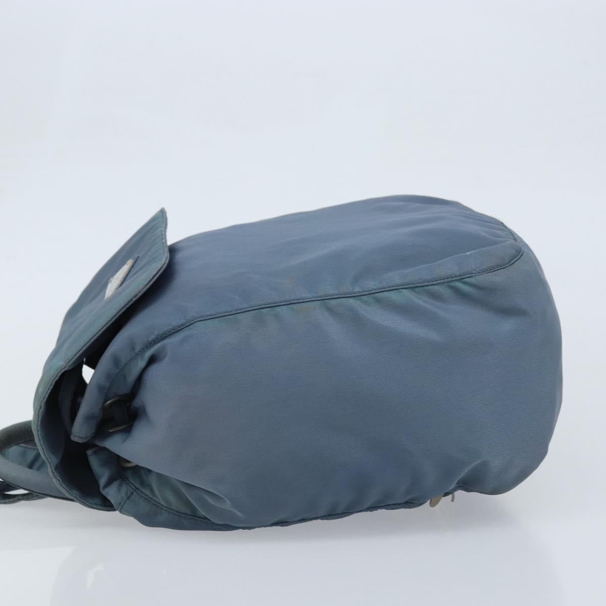 PRADA Backpack Nylon Baby Blue Silver Auth ti3674