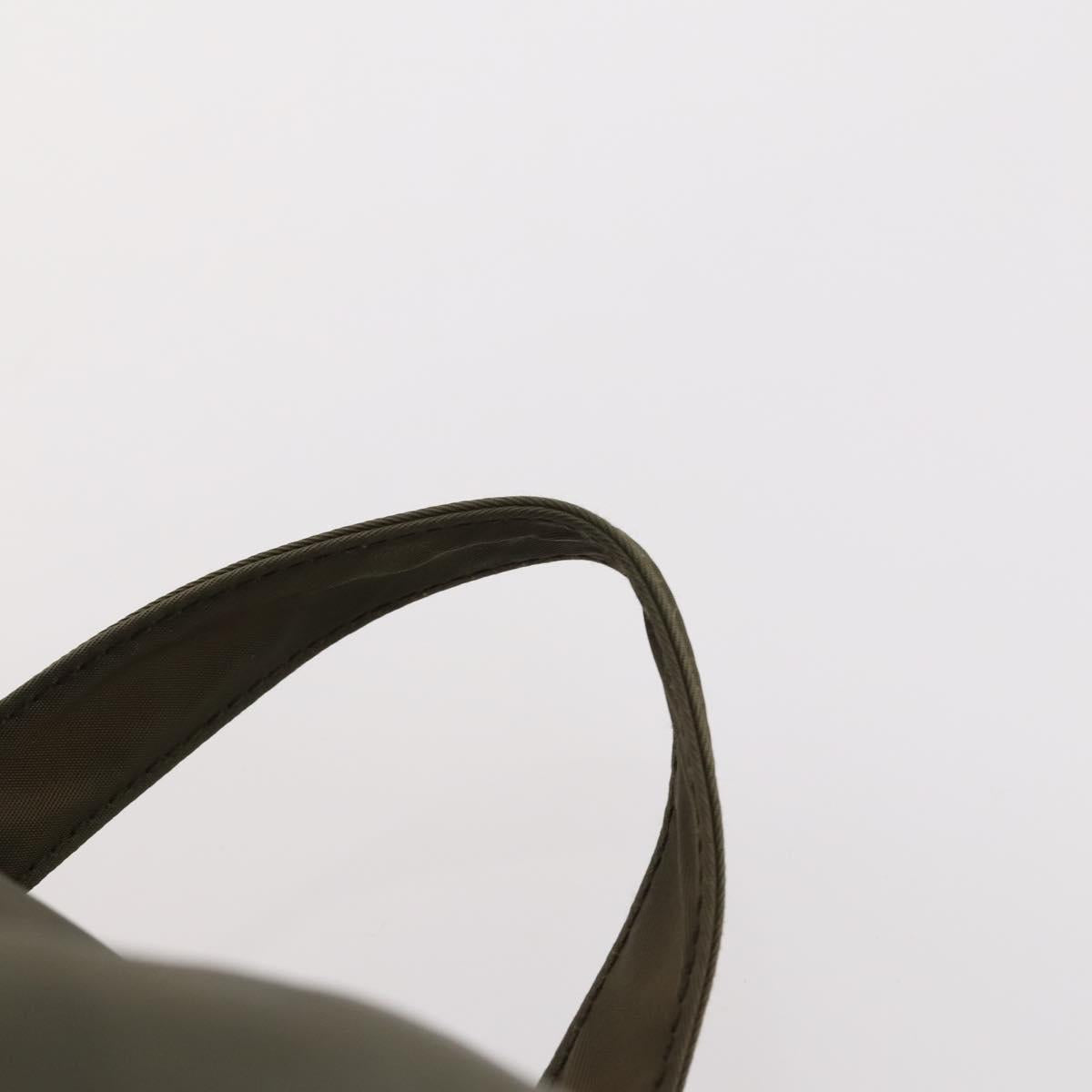 PRADA Backpack Nylon Khaki Silver Auth ti3677