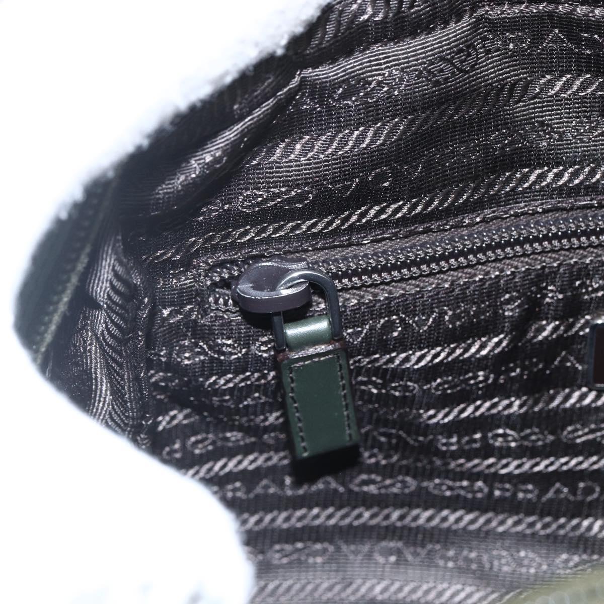 PRADA Shoulder Bag Nylon Green Silver Auth ti3679