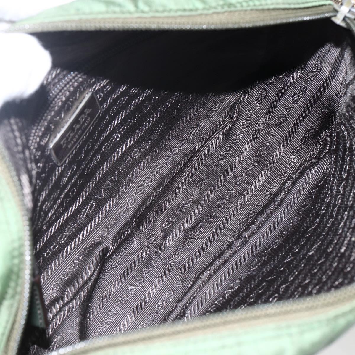 PRADA Shoulder Bag Nylon Green Silver Auth ti3679