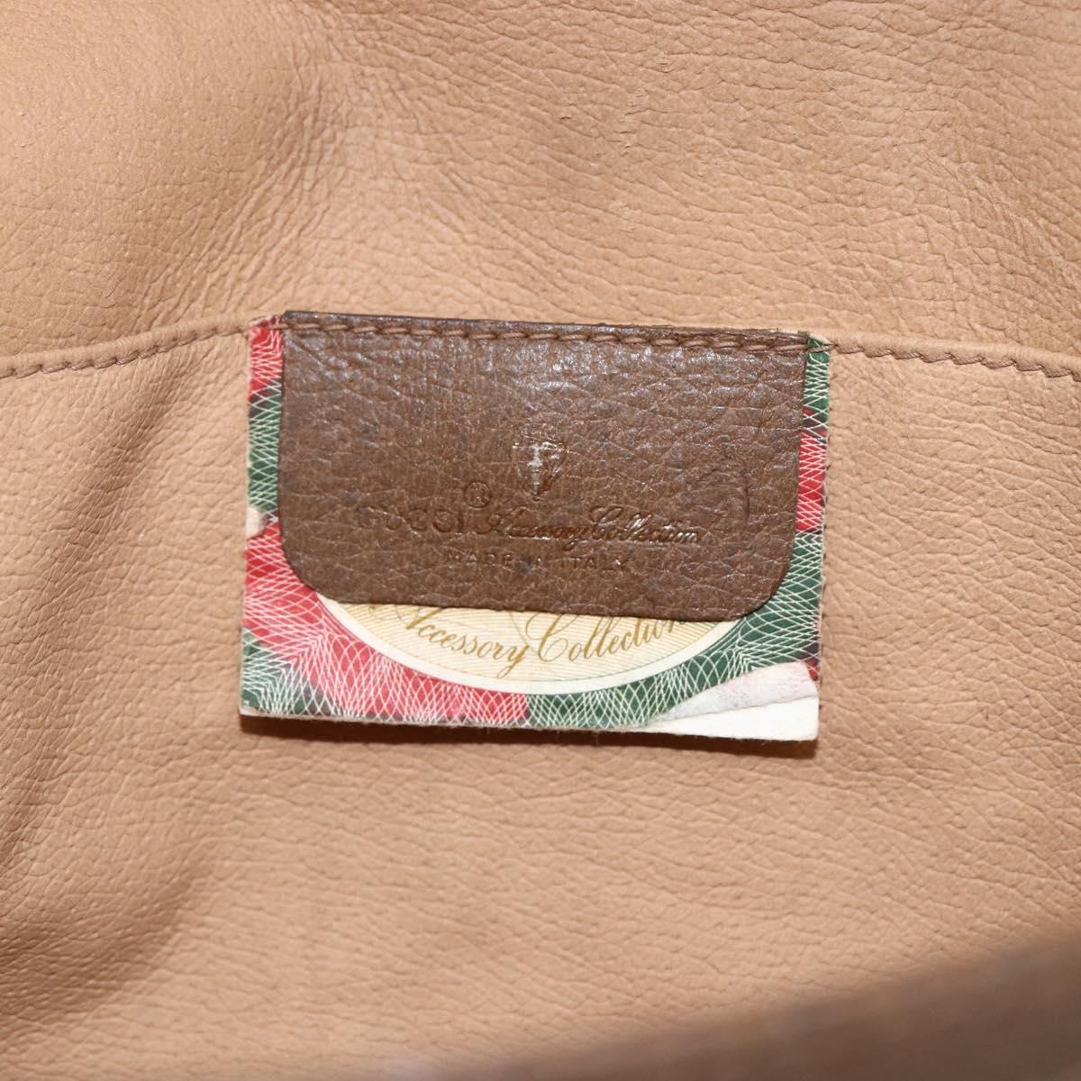 GUCCI GG Supreme Web Sherry Line Clutch Bag PVC Beige Gold 89 01 030 Auth ti3683