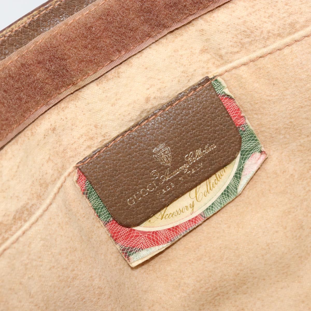 GUCCI GG Supreme Web Sherry Line Clutch Bag PVC Beige Gold 89 01 033 Auth ti3684