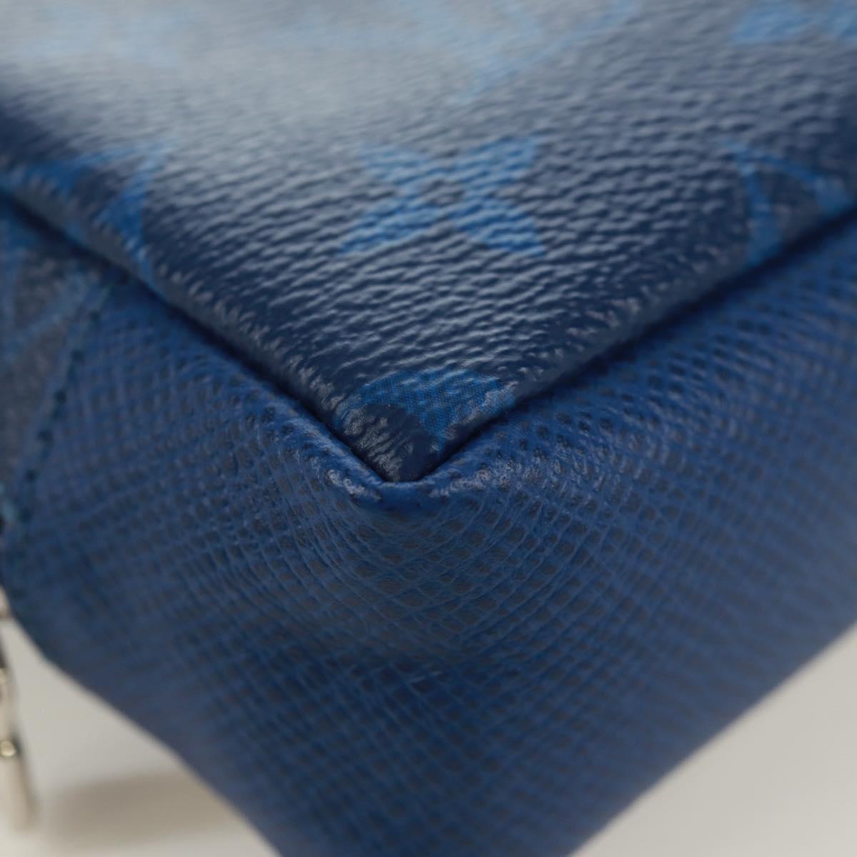 LOUIS VUITTON Monogram Taigarama Porte Cles Pouch Blue M69309 LV Auth ti3689V