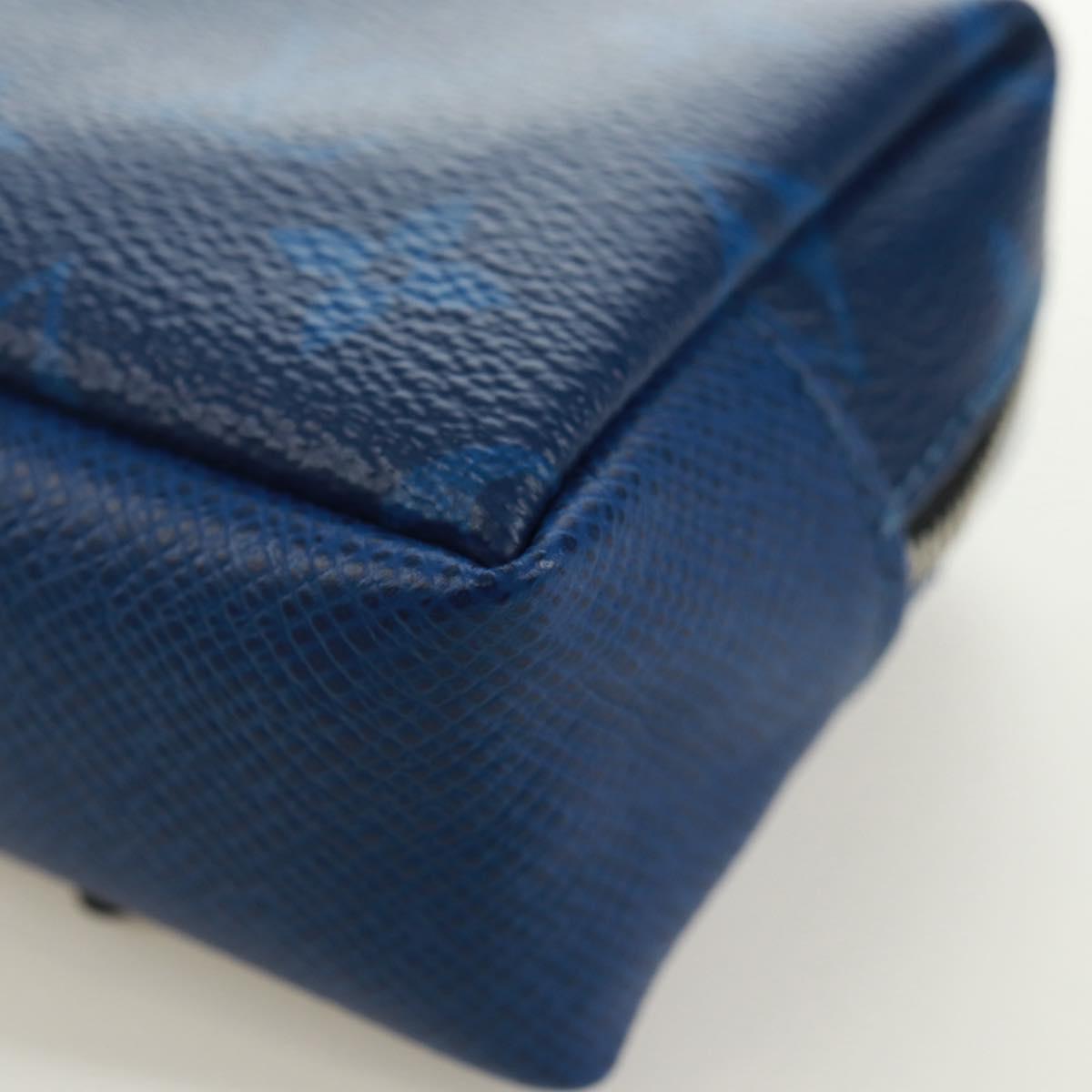 LOUIS VUITTON Monogram Taigarama Porte Cles Pouch Blue M69309 LV Auth ti3689V