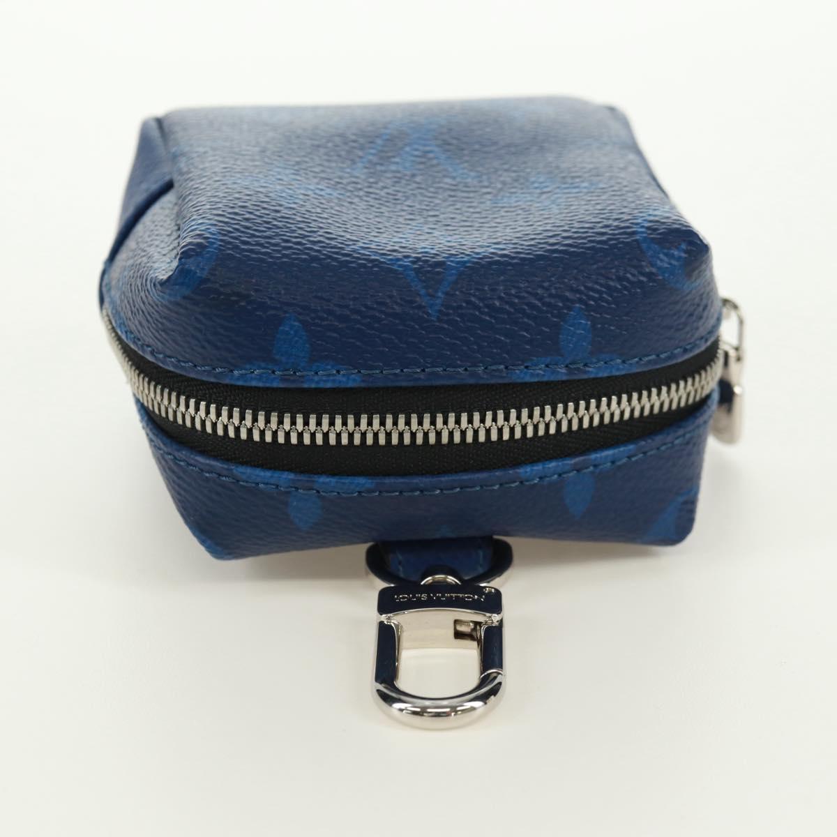 LOUIS VUITTON Monogram Taigarama Porte Cles Pouch Blue M69309 LV Auth ti3689V