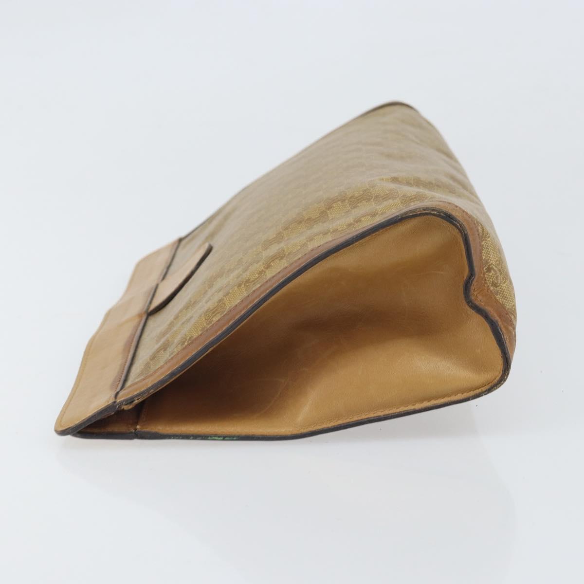 CELINE Macadam Canvas Clutch Bag PVC Beige Auth ti3691