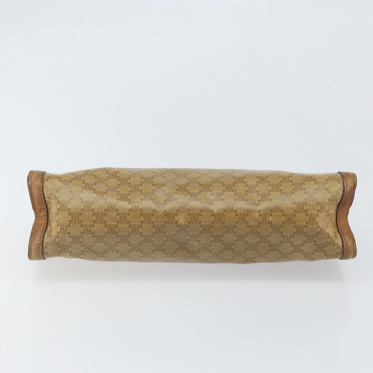 CELINE Macadam Canvas Clutch Bag PVC Beige Auth ti3691