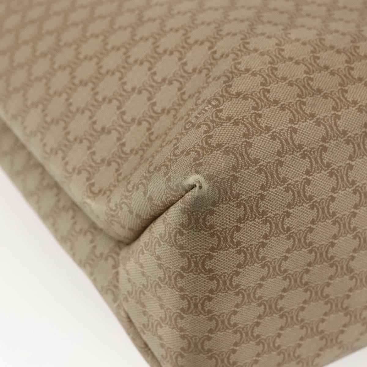 CELINE Macadam Canvas Tote Bag PVC Beige Gold Auth ti3692