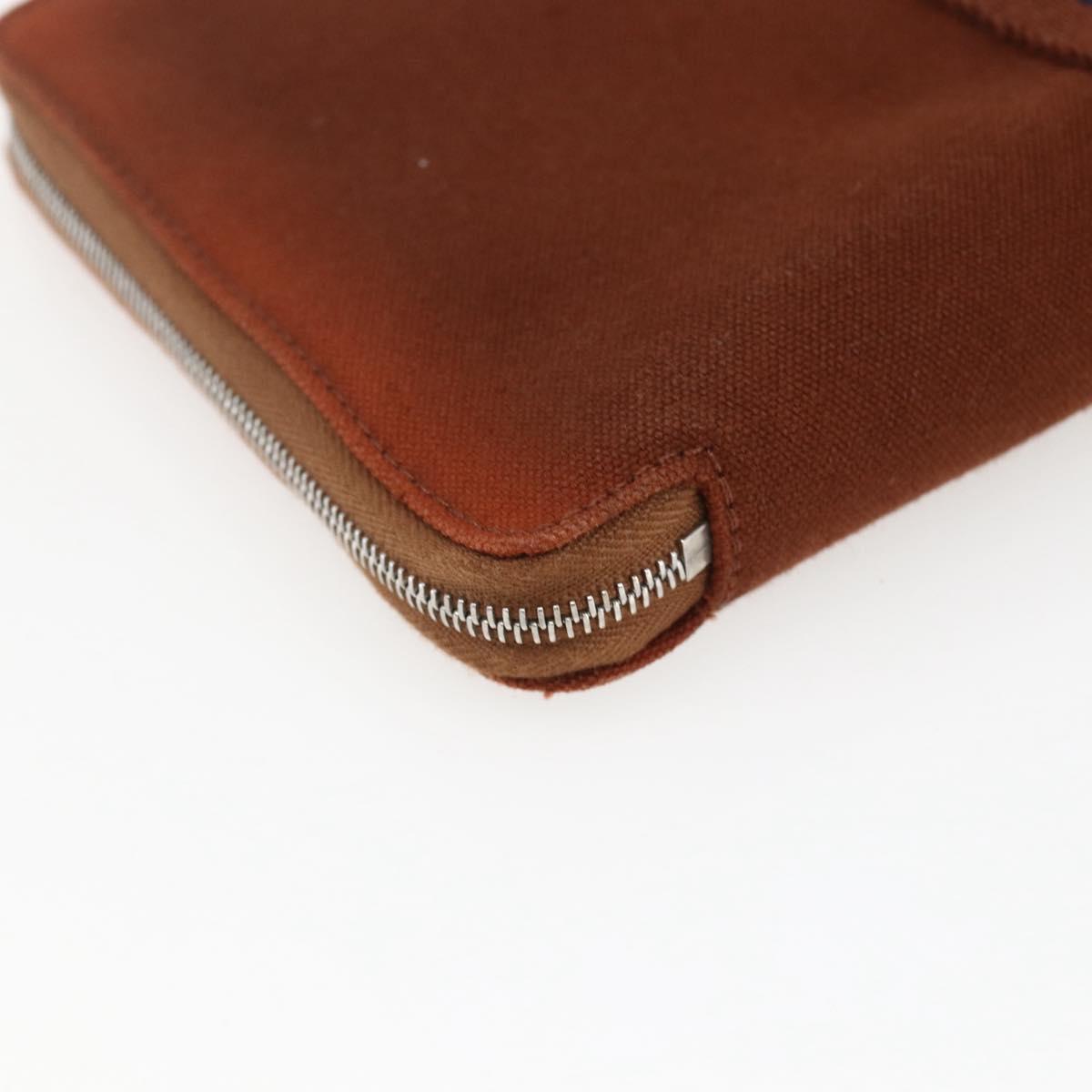 HERMES Fourre Tout Perth GM Long Wallet Canvas Brown Auth ti3699