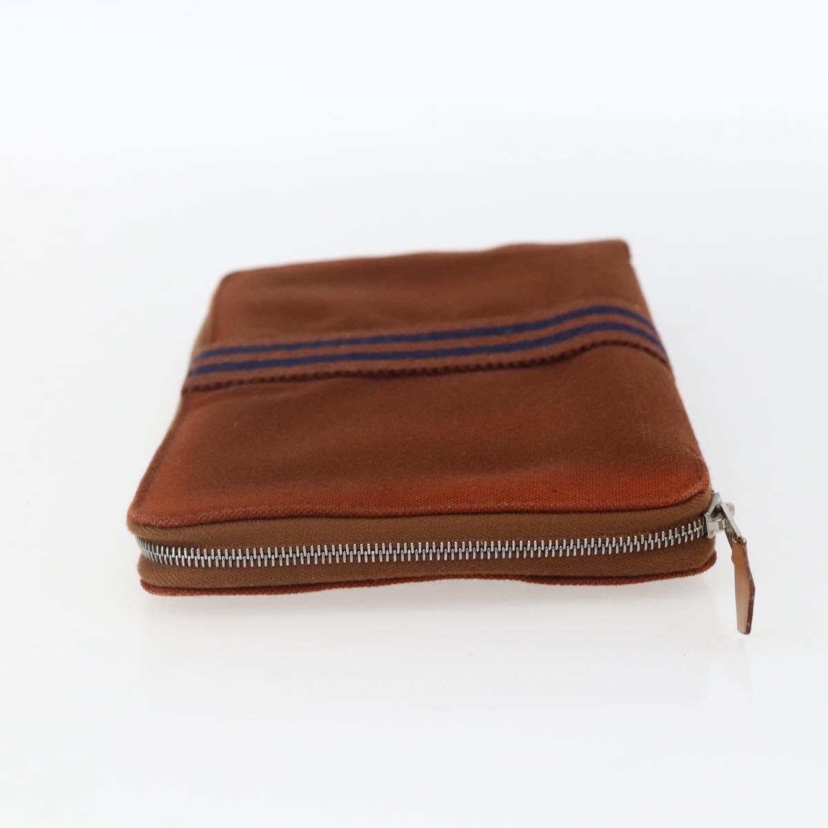 HERMES Fourre Tout Perth GM Long Wallet Canvas Brown Auth ti3699