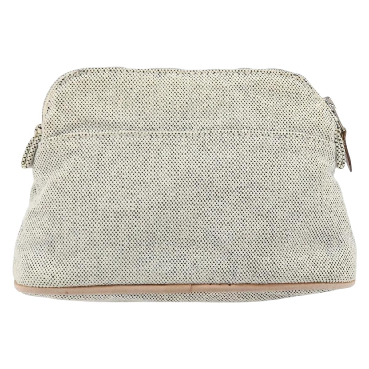 HERMES Bolide PM Pouch Canvas Gray Auth ti3700