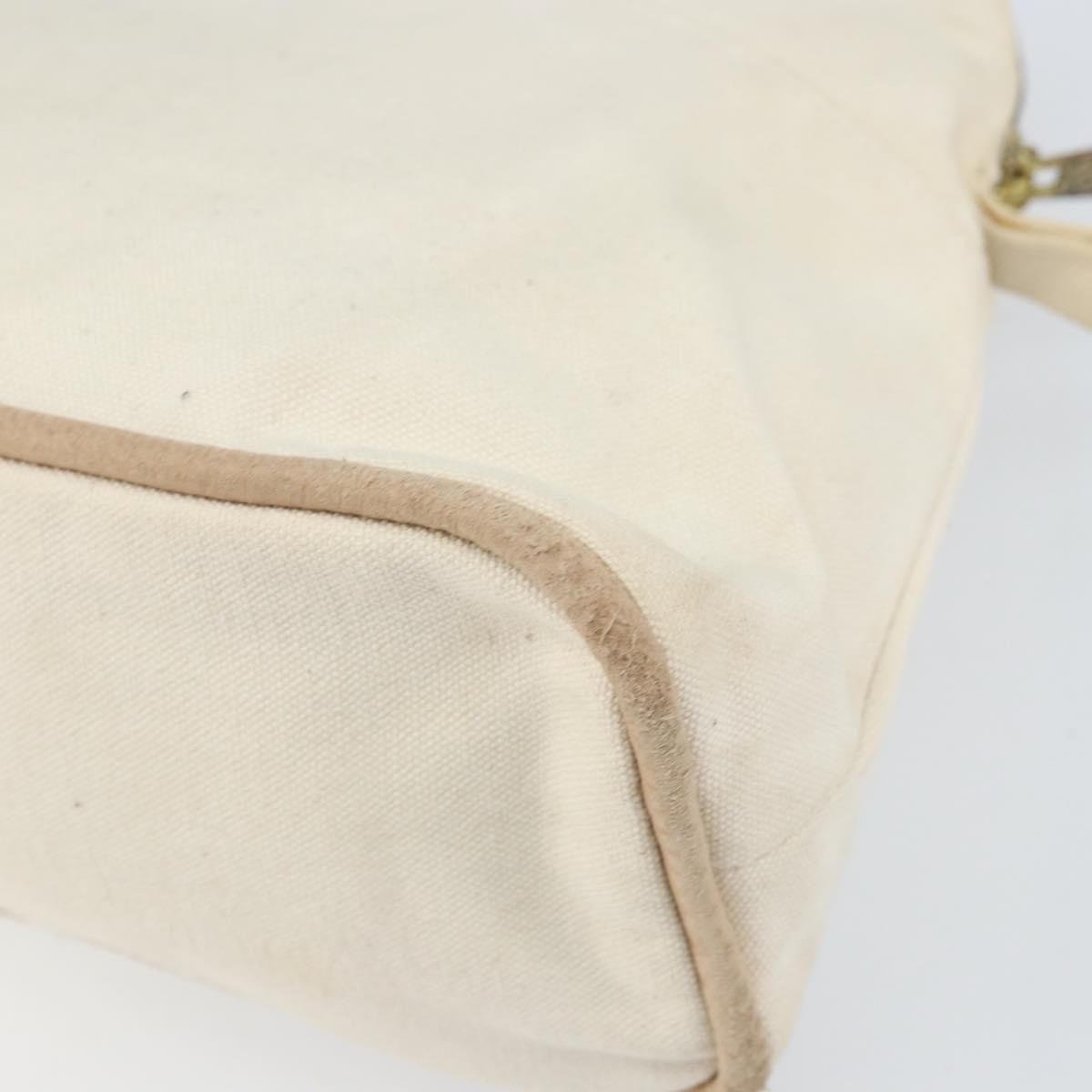 HERMES Bolide MM Pouch Canvas White Auth ti3701