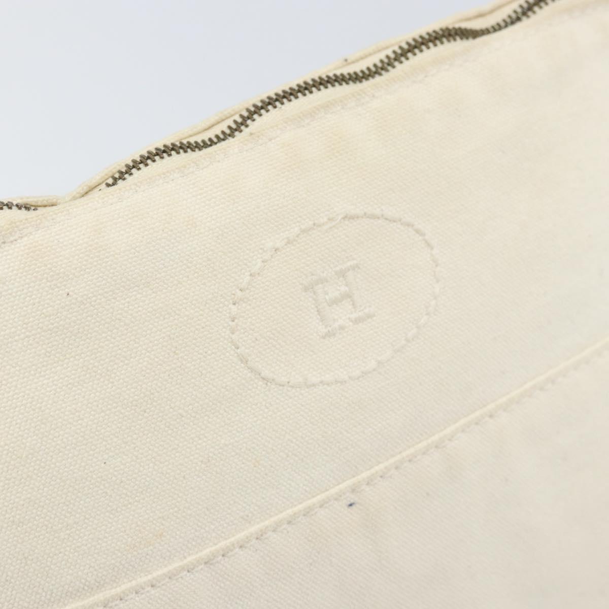 HERMES Bolide MM Pouch Canvas White Auth ti3701