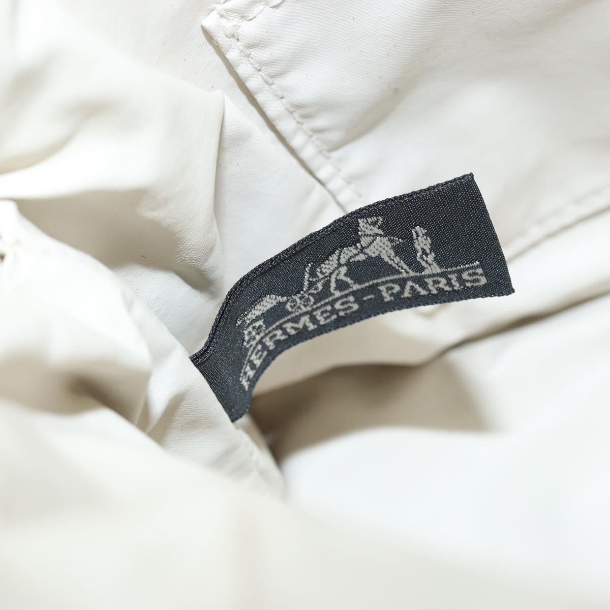 HERMES Bolide MM Pouch Canvas White Auth ti3701