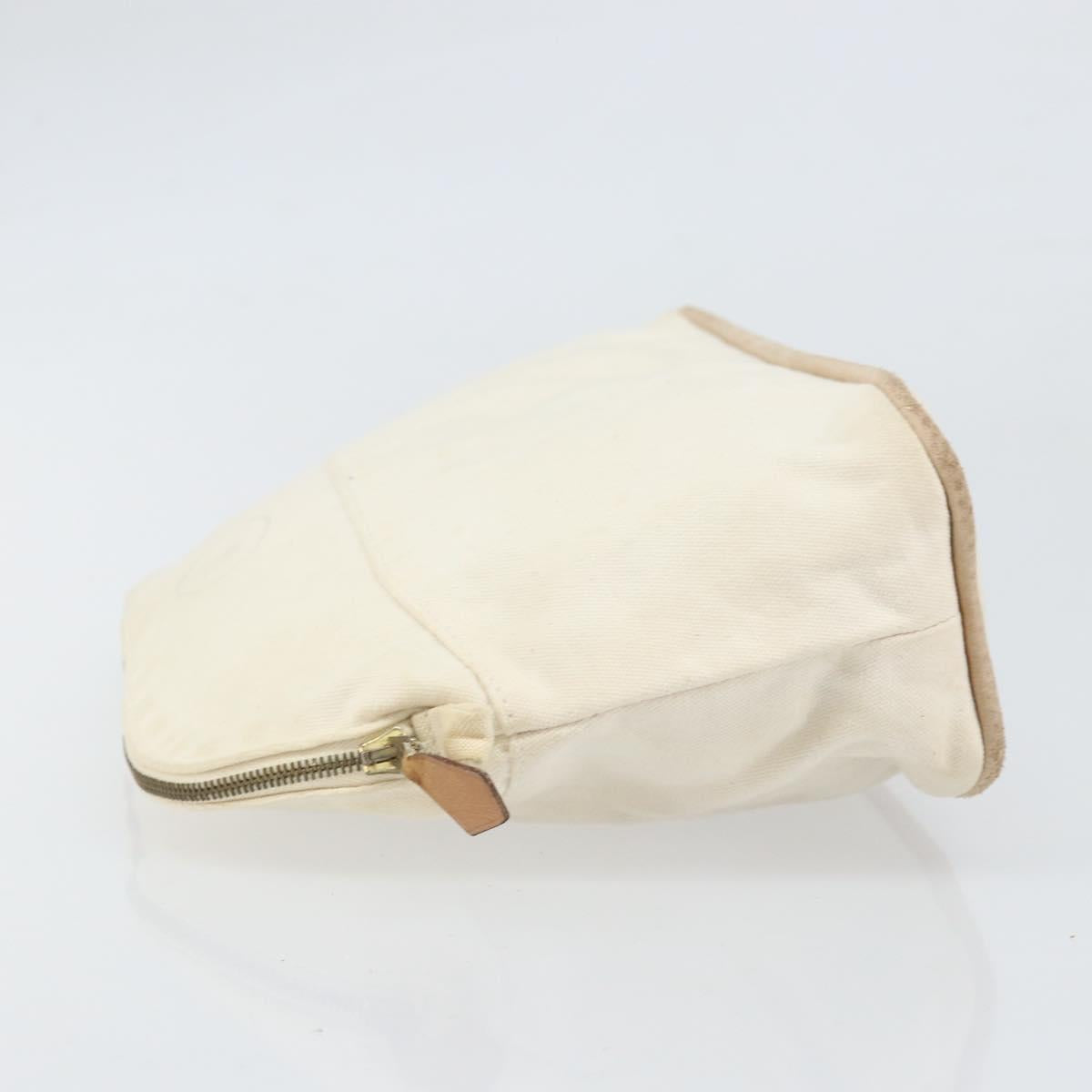 HERMES Bolide MM Pouch Canvas White Auth ti3701