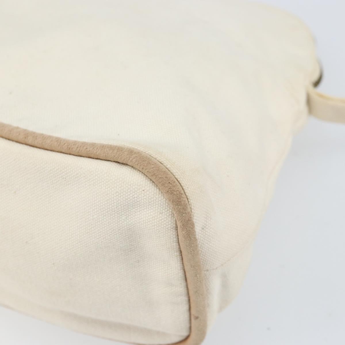 HERMES Bolide MM Pouch Canvas White Auth ti3701