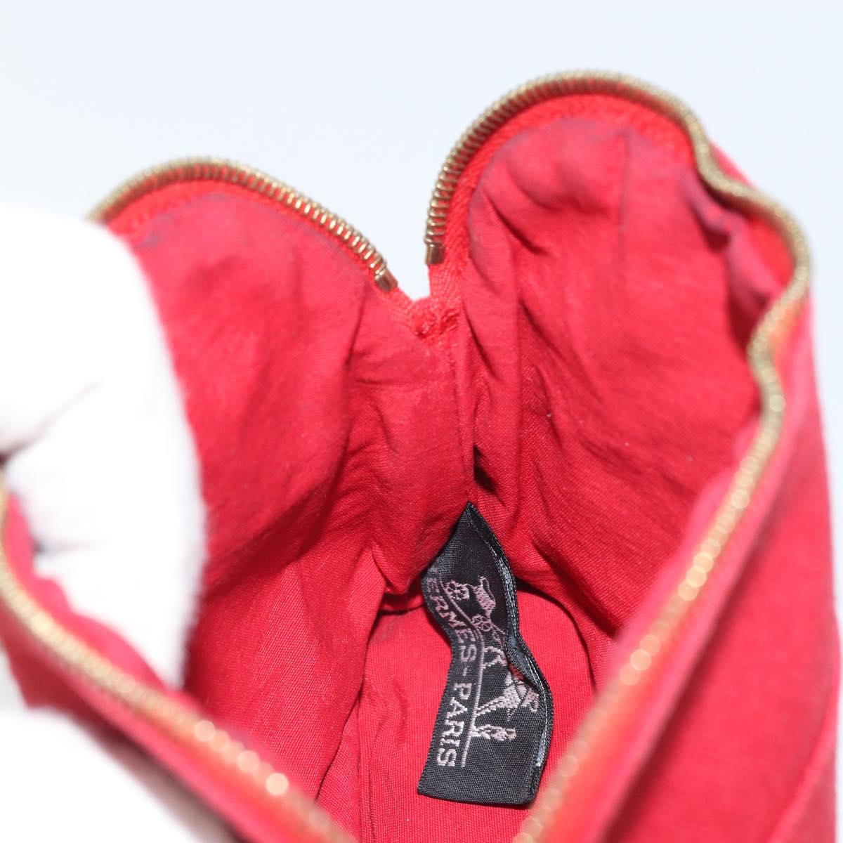 HERMES Bolide PM Pouch Canvas Red Auth ti3703