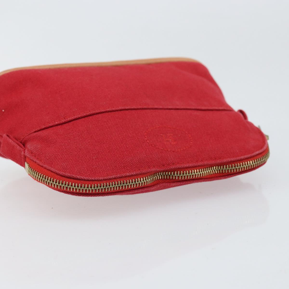 HERMES Bolide PM Pouch Canvas Red Auth ti3703