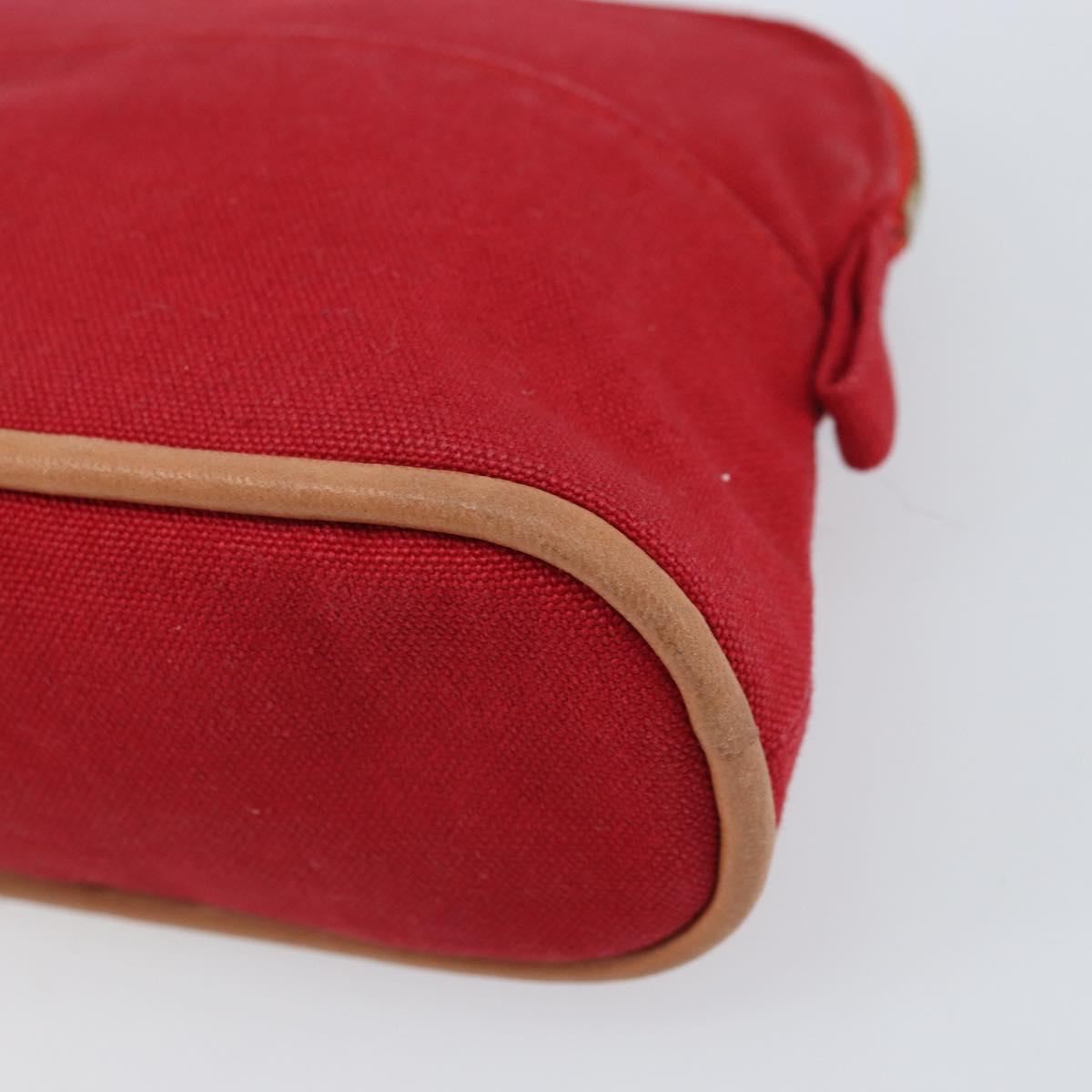 HERMES Bolide PM Pouch Canvas Red Auth ti3703
