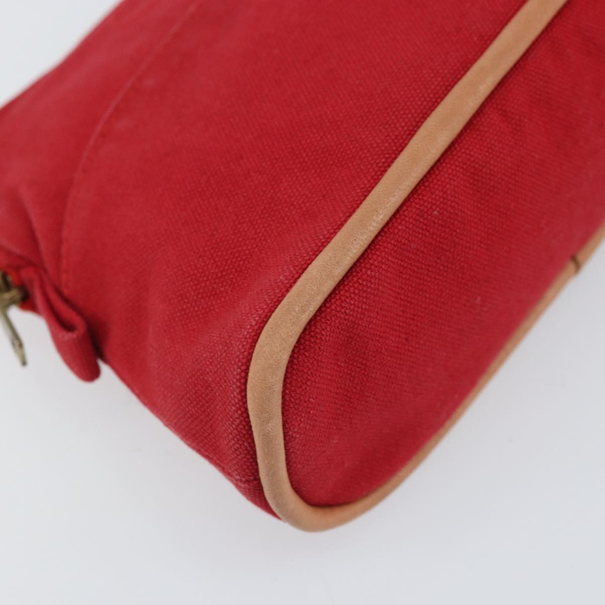 HERMES Bolide PM Pouch Canvas Red Auth ti3703