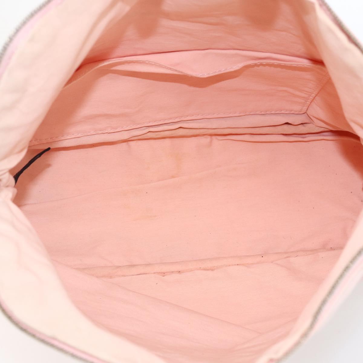 HERMES BolidePouch GM Pouch Canvas Pink Auth ti3704