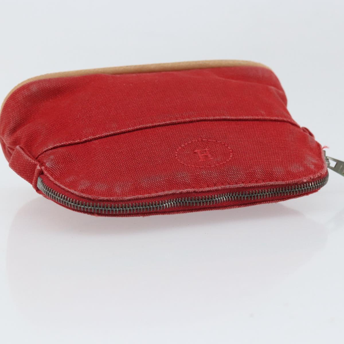 HERMES Bolide PM Pouch Canvas Red Auth ti3709