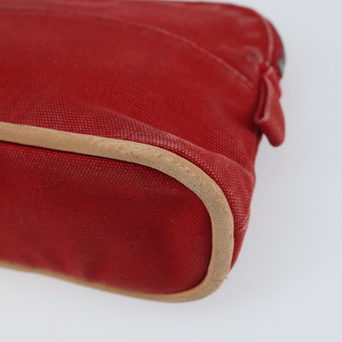 HERMES Bolide PM Pouch Canvas Red Auth ti3709