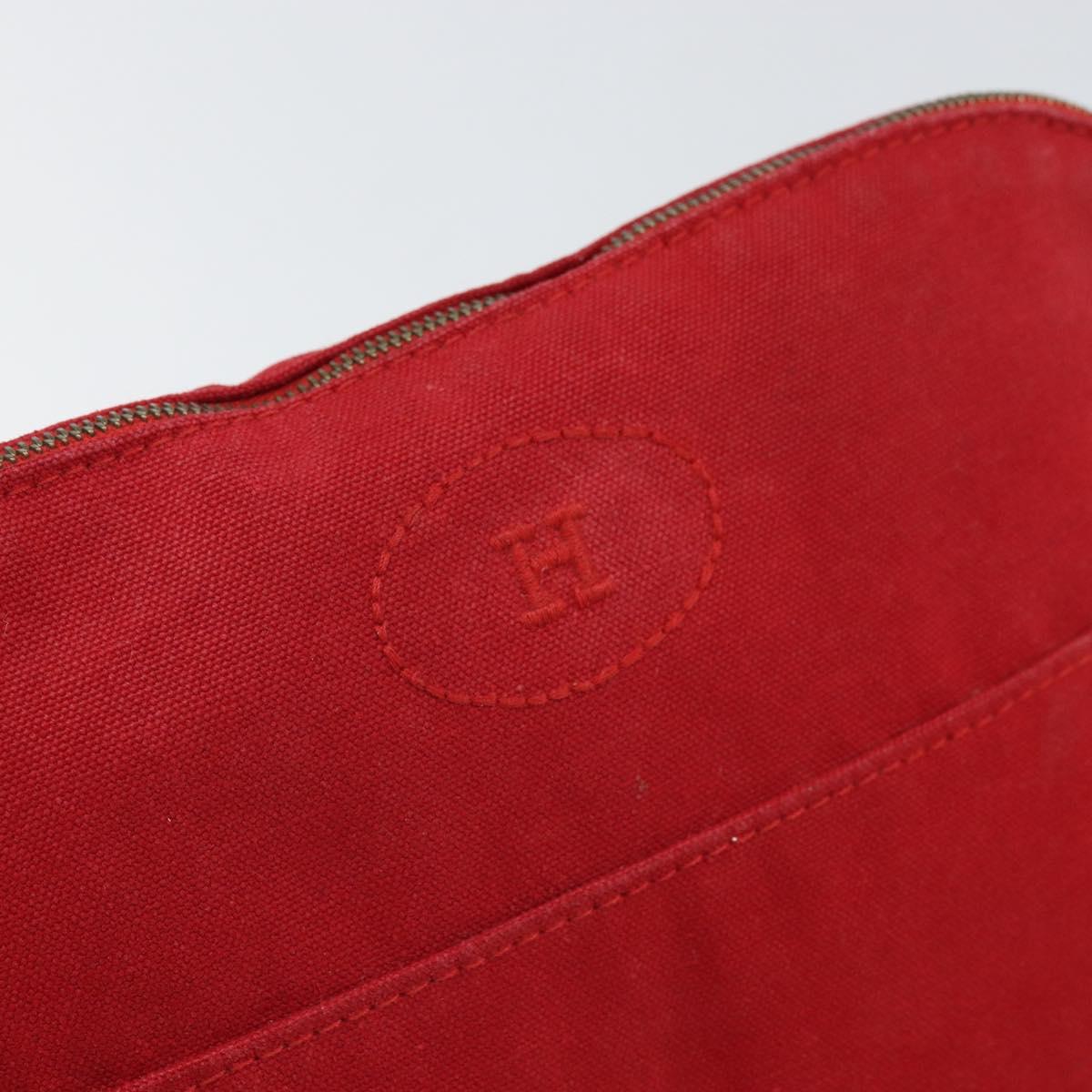 HERMES Bolide MM Pouch Canvas Red Auth ti3710