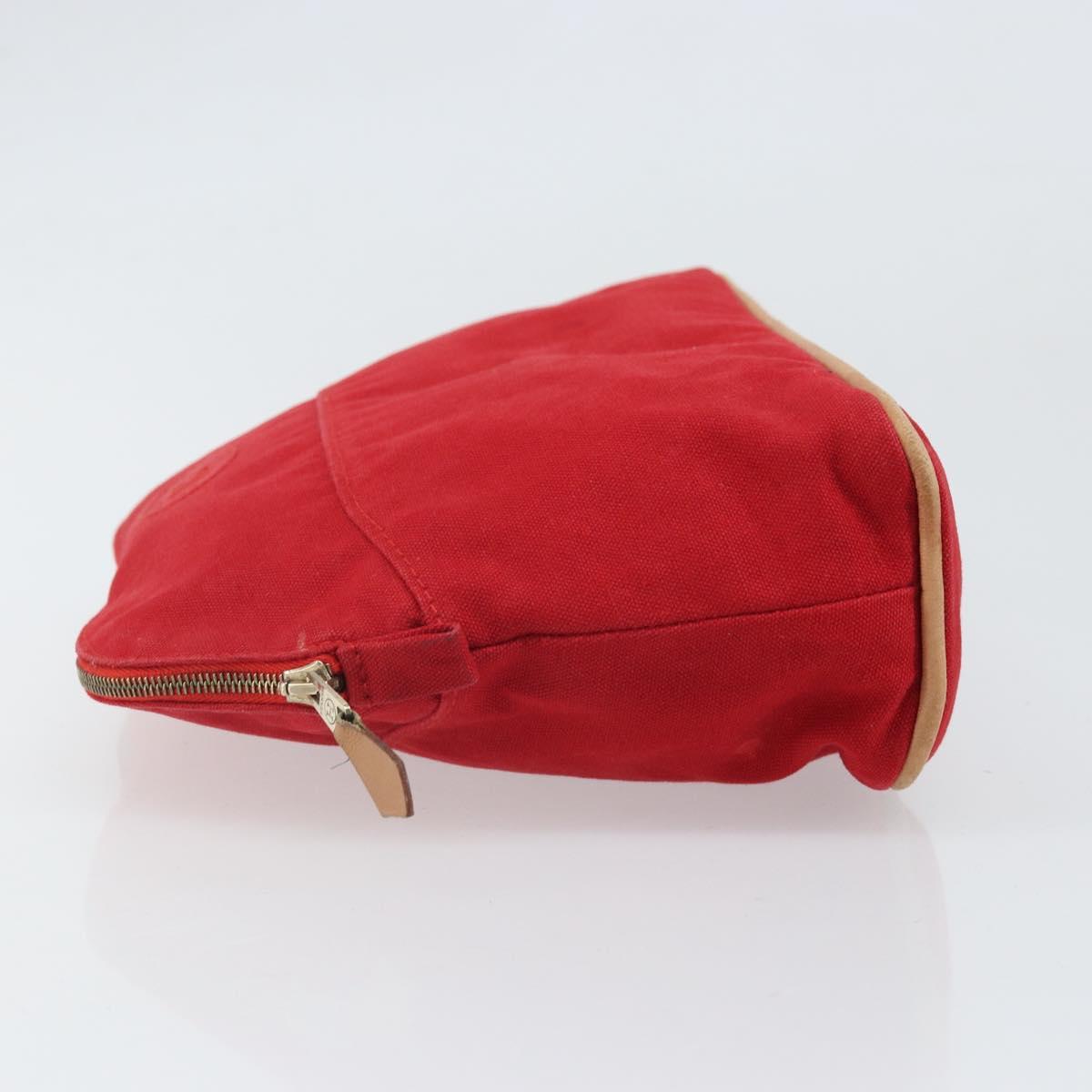 HERMES Bolide MM Pouch Canvas Red Auth ti3710