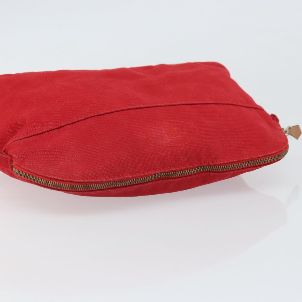 HERMES Bolide MM Pouch Canvas Red Auth ti3710