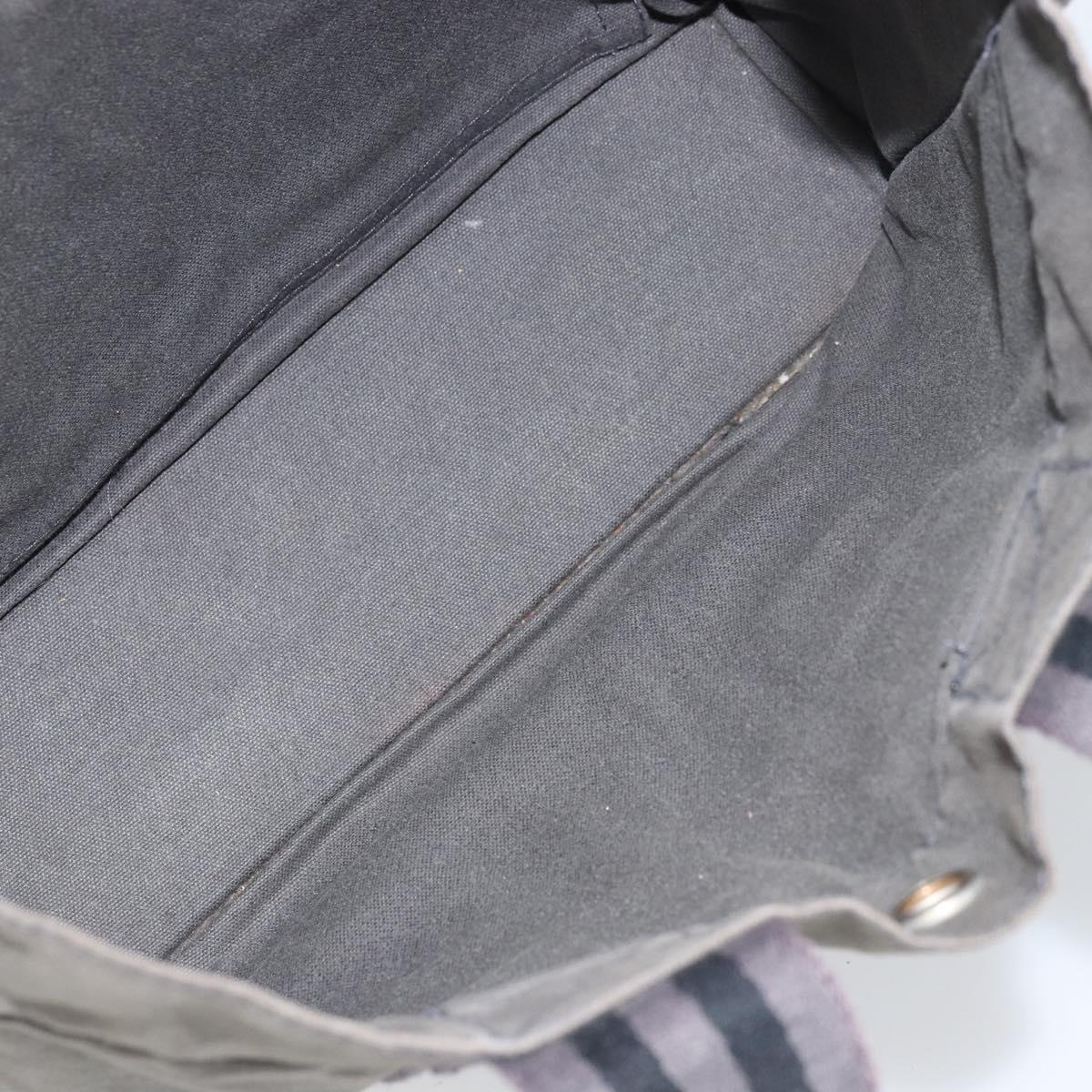 HERMES Fourre Tout PM Hand Bag Canvas Gray Silver Auth ti3712