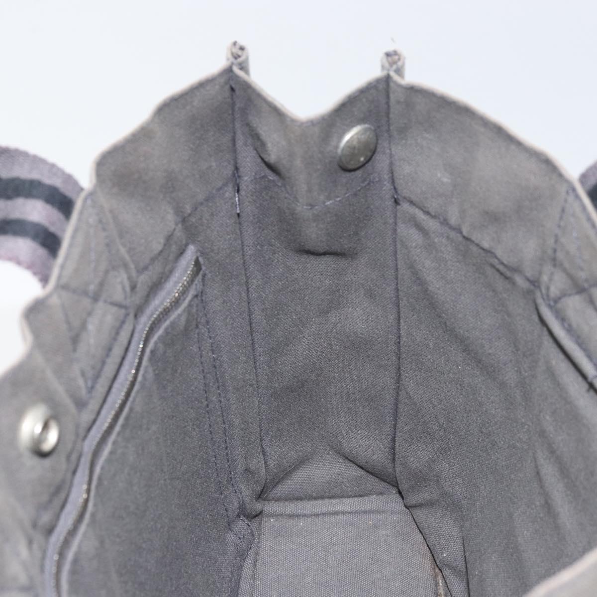 HERMES Fourre Tout PM Hand Bag Canvas Gray Silver Auth ti3712