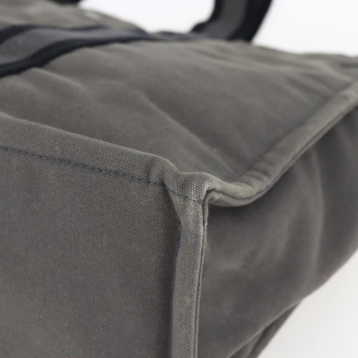 HERMES Fourre Tout GM Hand Bag Canvas Gray Silver Auth ti3716