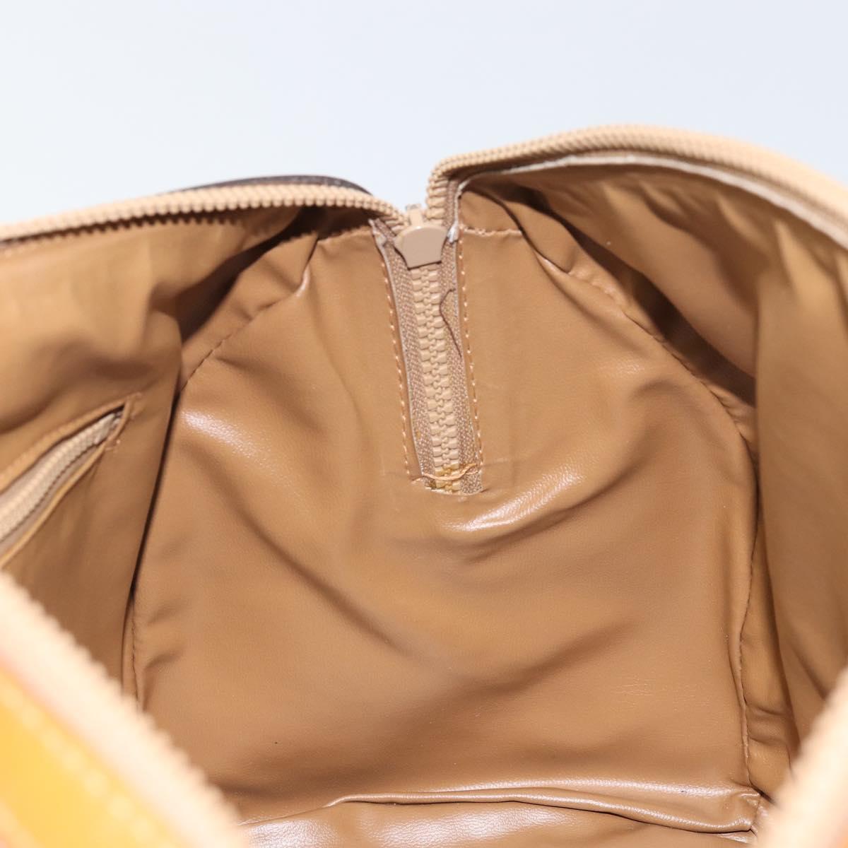 CELINE Macadam Canvas Hand Bag PVC Beige Gold Auth ti3725