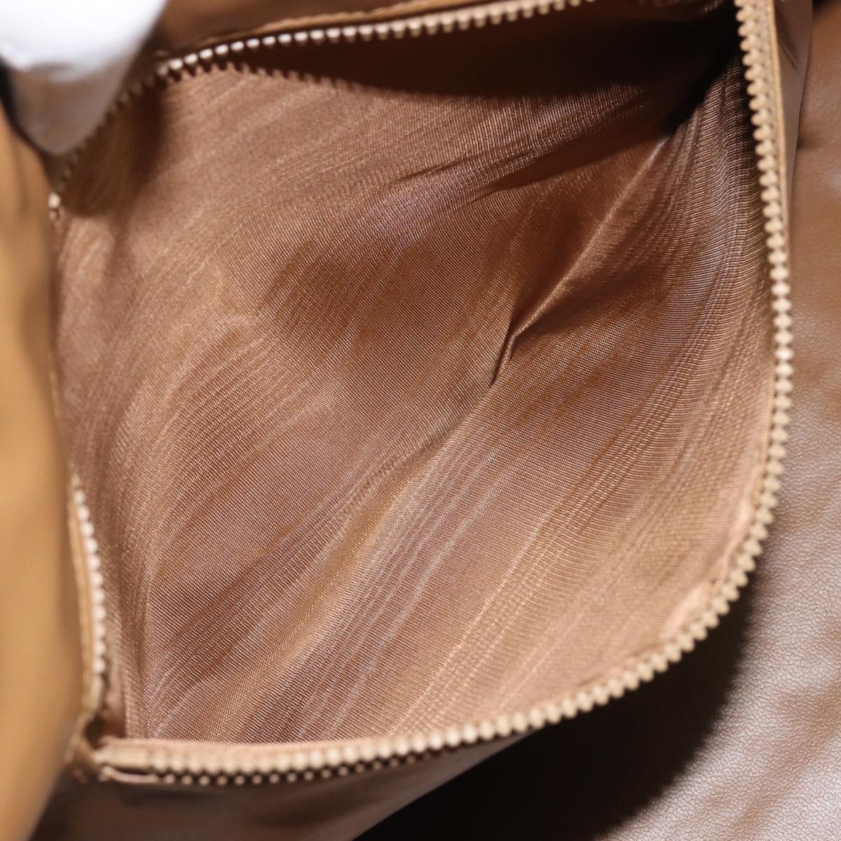 CELINE Macadam Canvas Hand Bag PVC Beige Gold Auth ti3725