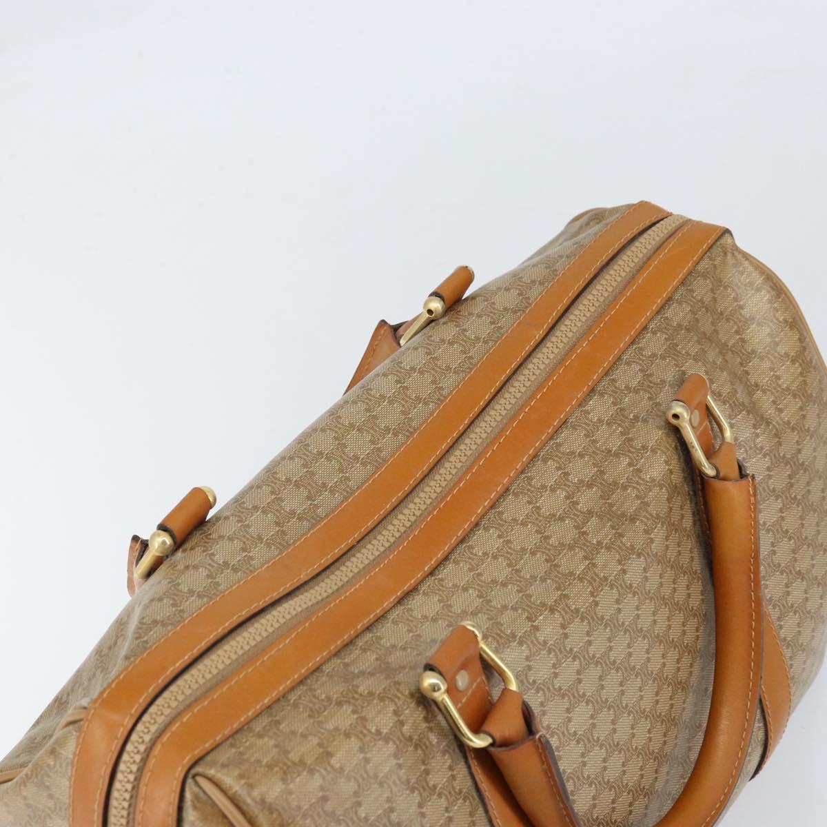 CELINE Macadam Canvas Hand Bag PVC Beige Gold Auth ti3725