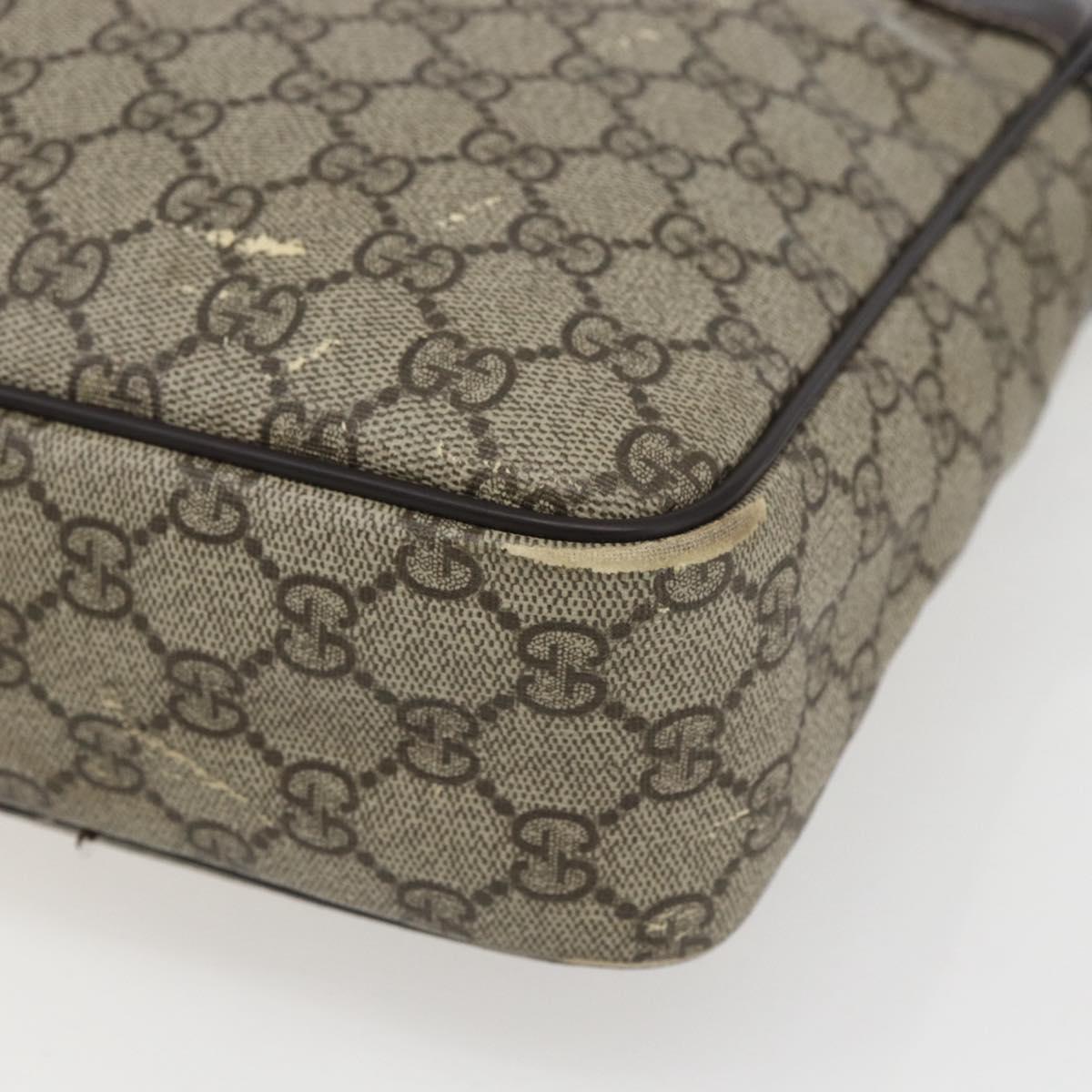 GUCCI GG Supreme Shoulder Bag PVC Beige Gold 201448 Auth ti3728